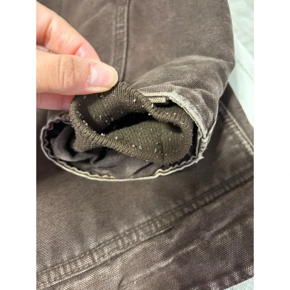 Carhartt Women's Sherpa Lined Canvas Work Jacket Brown Regular Large WCI081 - Picture 9 of 16